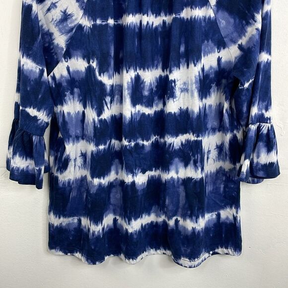 Michael Michael Kors Tie Dye Bell Sleeves w/ Ruffles Pull over round neck Small - Picture 8 of 13